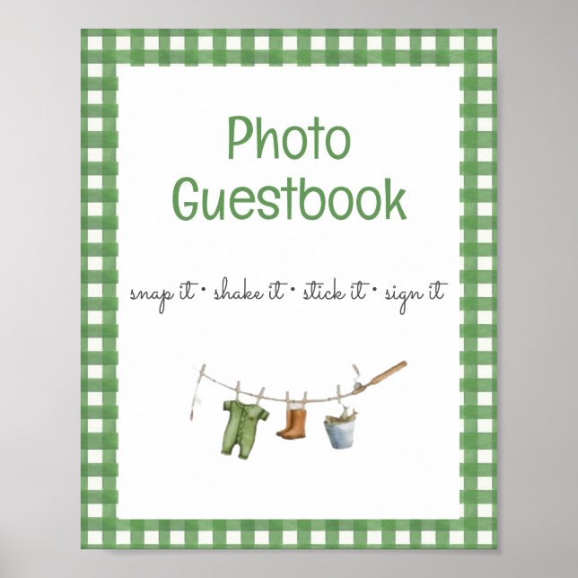 Póster Little Fisherman Baby Photo Guestbook (Frente)