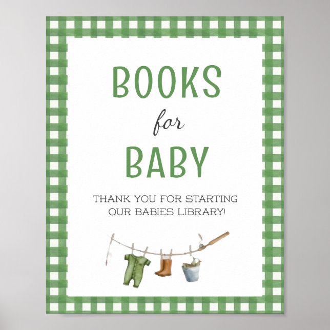 Póster Little Fisherman Baby Shower Books for Baby  (Frente)