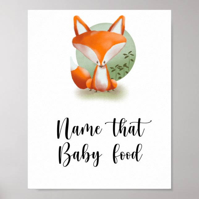 Póster Little Fox - Nombra esa comida para bebé (Frente)