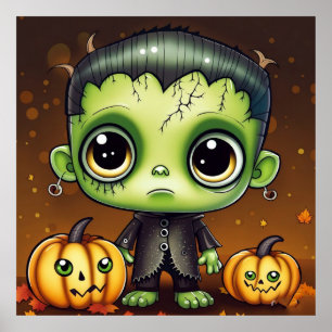 Póster Little Halloween Frankenstein