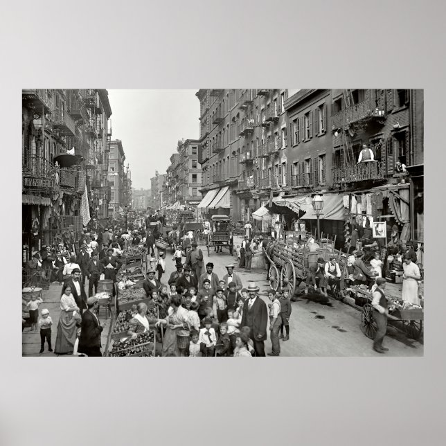 Póster Little Italy - Mulberry Street - New York 1900 (Frente)