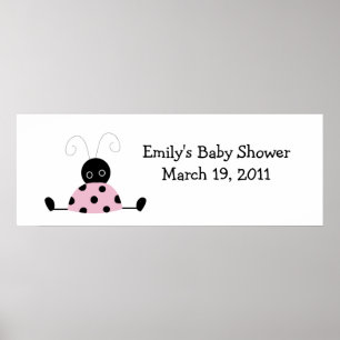 Póster LITTLE LADYBUGS Baby Shower / Cartel de cumpleaños