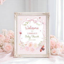 Póster Little Love Bug Bloom Baby Shower Welcome