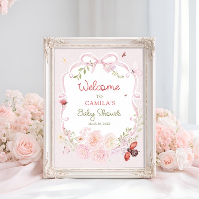Póster Little Love Bug Bloom Baby Shower Welcome  (Subido por el creador)
