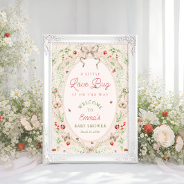 Póster Little Love Bug Boho Baby Shower Welcome