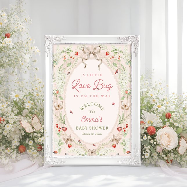 Póster Little Love Bug Boho Baby Shower Welcome (Subido por el creador)