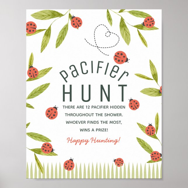 Póster Little Love Bug Ladybug Green Baby Pacifier Hunt (Frente)