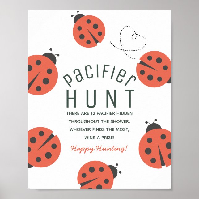 Póster Little Love Bug Ladybug Red Baby Pacifier Hunt (Frente)