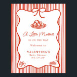 Póster Little Meatball Italian Theme Baby Shower<br><div class="desc">Little Meatball Italian Theme Baby Shower Foam Board</div>