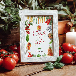 Póster Little Meatball Pasta Baby Shower Cards Gifts