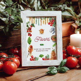 Póster Little Meatball Pasta Baby Shower Favors