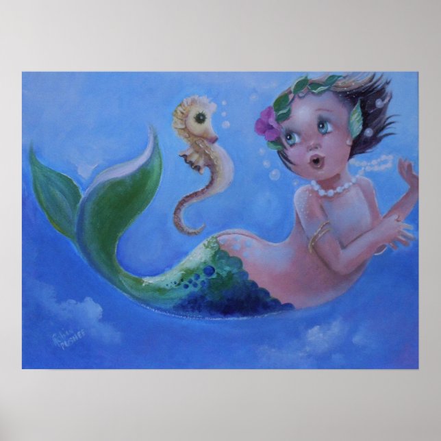 Póster Little Mermaid and Seahorse (Frente)