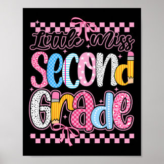 Póster Little Miss 2nd Grade Back To School Girls Kid Coq