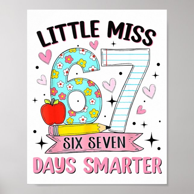 Póster Little Miss 67 Days Smarter Coquette Bow 67th Day  (Frente)