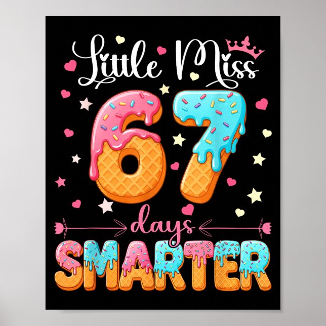 Póster Little Miss 67 Days Smarter Kids Girls 67th Day Of (Frente)