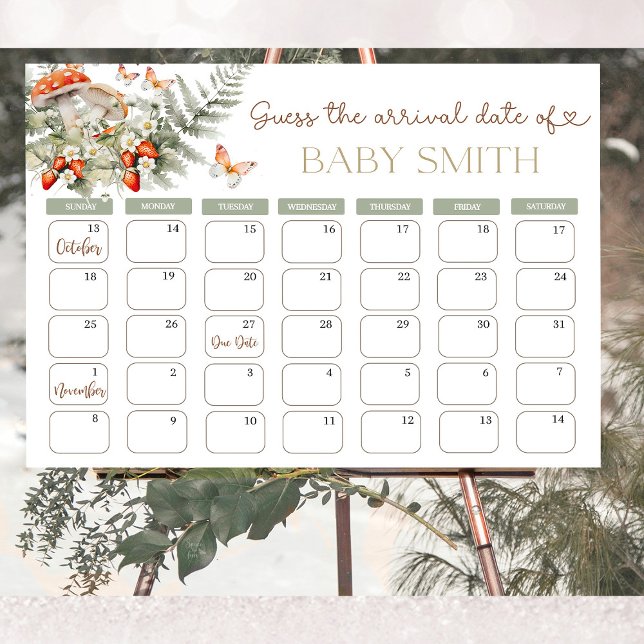 Póster Little Mushroom Baby Shower forest Baby Shower (fall baby shower, woodland baby shower, rustic baby shower, little mushroom baby shower, gender neut)