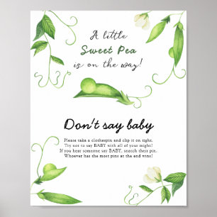 Póster Little Pea Baby Shower - No digas nena