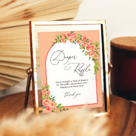 Póster Little Peach Modern Diaper Raffle