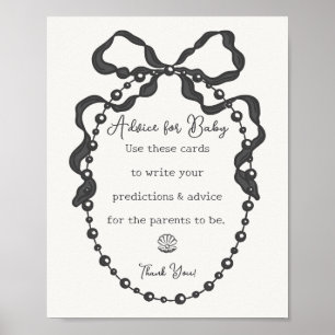 Póster Little Pearl Black Coquette Bow Consejos para el b