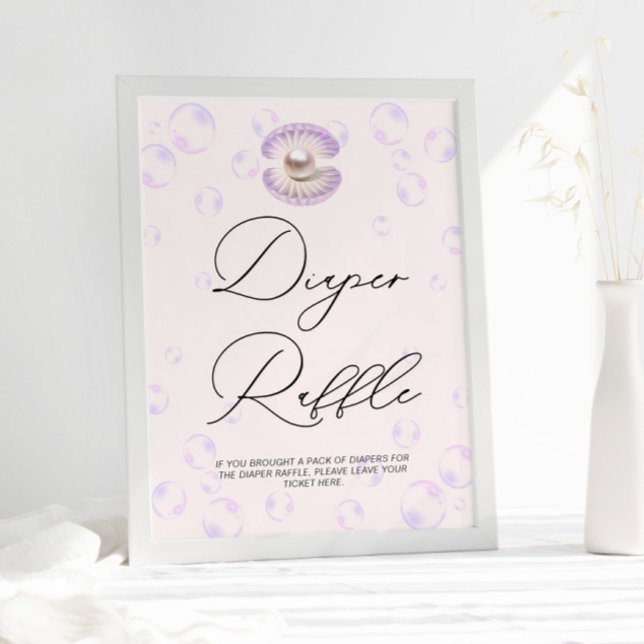 Póster Little Pearl Diaper Raffle Baby Shower (Subido por el creador)