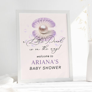 Póster Little Pearl Purple Shell Ocean Baby Shower