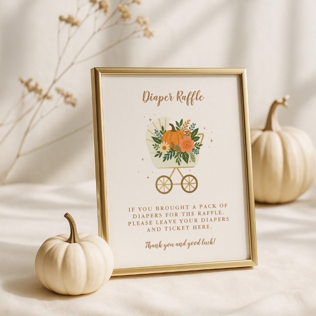Póster Little Pumpkin Baby Shower 8x10 Diaper Raffle Sign (Subido por el creador)