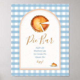 Póster Little Pumpkin Boho Blue Gingham Pie Bar