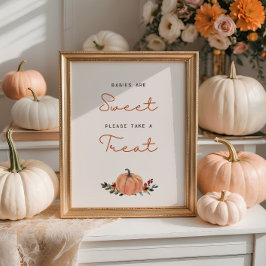 Póster Little Pumpkin Fall Baby Shower Babies are sweet