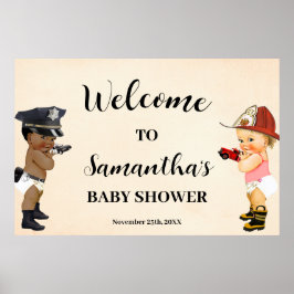 Póster Little Recruit on the Way Welcome Baby Shower Sign
