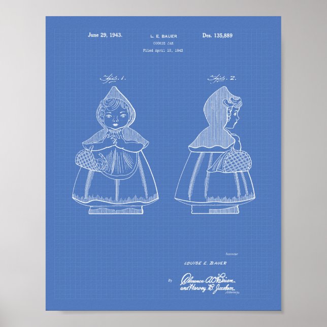 Póster Little Red Riding Hood 1943 Patent Art Blueprint (Frente)