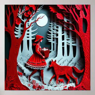 Póster Little Red Riding Hood Meet the Big Bad Wolf