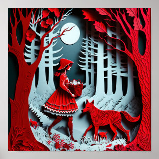 Póster Little Red Riding Hood Meet the Big Bad Wolf