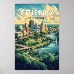 Póster Little Rock Arkansas Travel Art Vintage