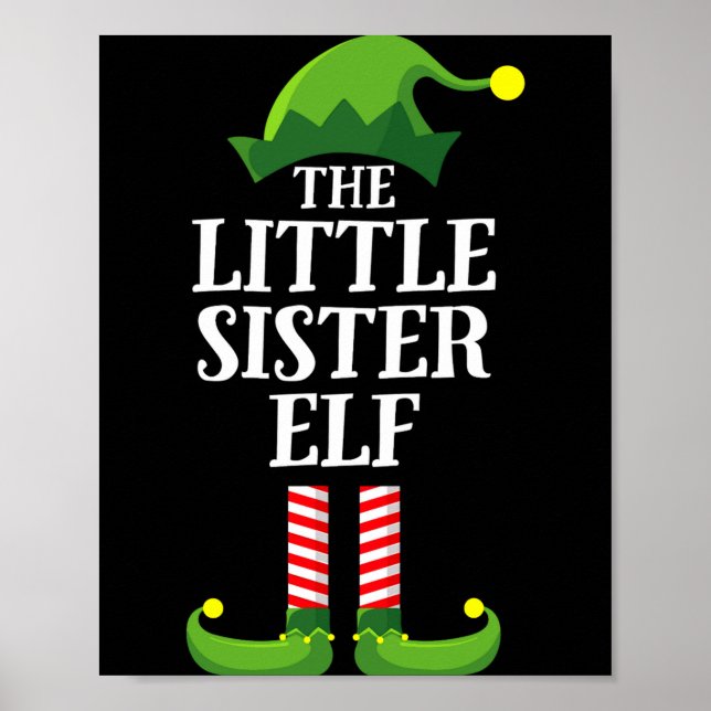 Póster Little Sister Elf Matching Family Group Christmas  (Frente)