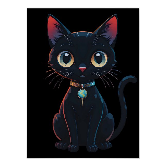 Póster Little Spooky Black Cat (Anverso)