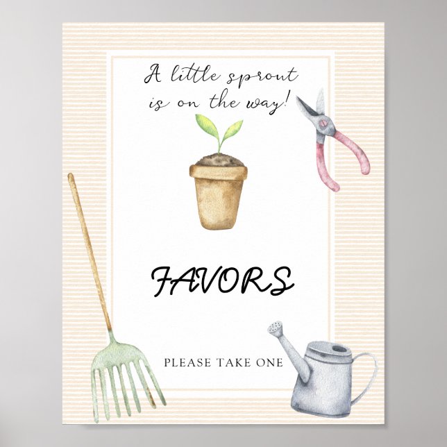 Póster Little Sprout Baby Ducha Favor (Frente)
