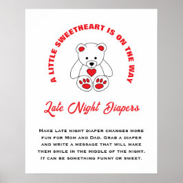 Póster Little Squerido Baby Shower Late Night Diapers