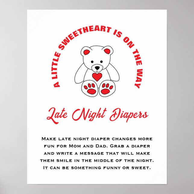 Póster Little Squerido Baby Shower Late Night Diapers (Frente)