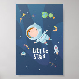 Póster Little Star Girl Astronaut Poster