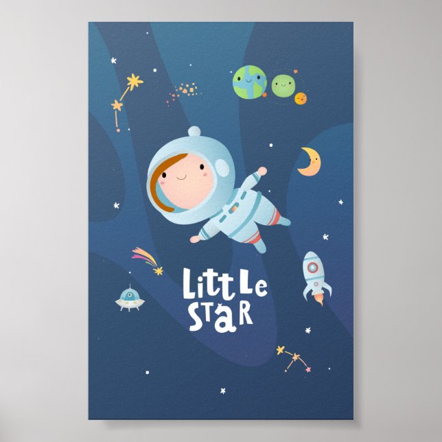 Póster Little Star Girl Astronaut Poster (Frente)