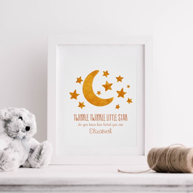 Póster Little Star Name Moon & Star Watercolor Whimsical (Subido por el creador)