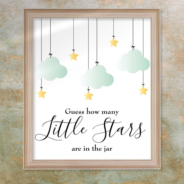 Póster Little Stars Baby Shower Game Sign (Little Stars Baby Shower Game Sign)