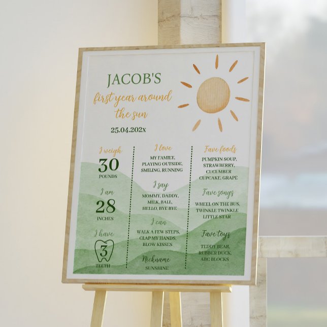 Póster Little Sunshine 1er cumpleaños Poster hito (Subido por el creador)