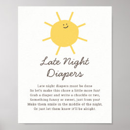Póster Little Sunshine Late Night Diapers Game Rótulo