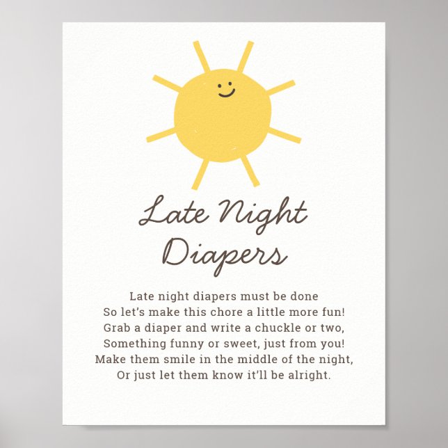Póster Little Sunshine Late Night Diapers Game Rótulo (Frente)