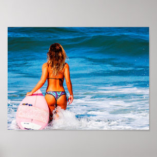 Póster Little Surfer Girl