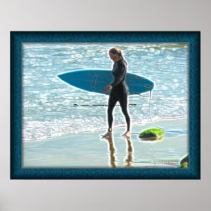Póster Little Surfer Girl Poster