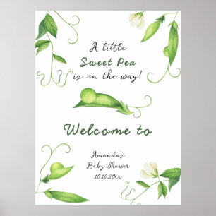 Póster Little Sweet Pea Welcome Baby Shower