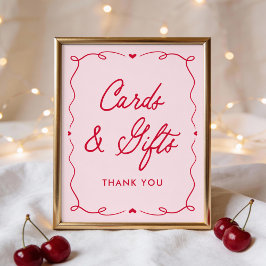 Póster Little Sweetheart Baby Shower Cards and Gifts Sign