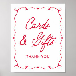 Póster Little Sweetheart Baby Shower Cards and Gifts Sign